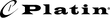 Black text spelling Platin next to a logo of a swirl bisected by a line